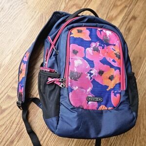 Womens OGIO Floral print/Navy Laptop sleeve Multi pockets / compartments VGUC